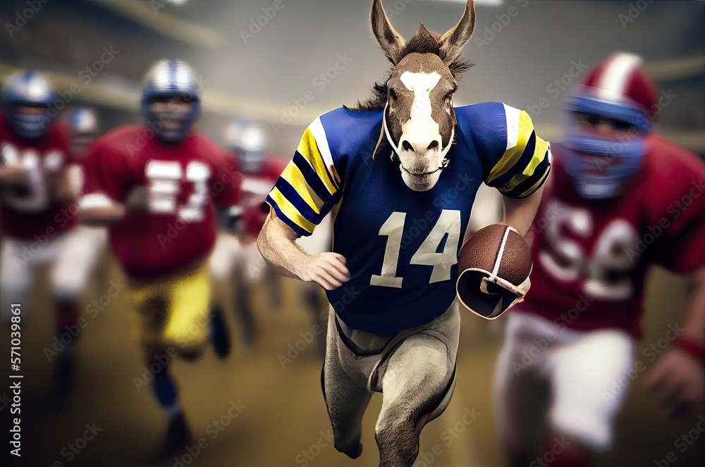 Donkey Football Professional Running Fast Generative AI Donkey Football Professional Running Fast Generative AI