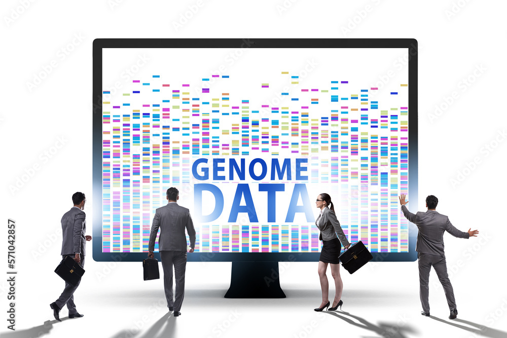 Business people in genome data concept Business people in genome data concept
