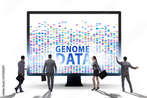 Business people in genome data concept