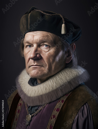 Tudor Man Portrait-Medieval times-Generative AI photo
