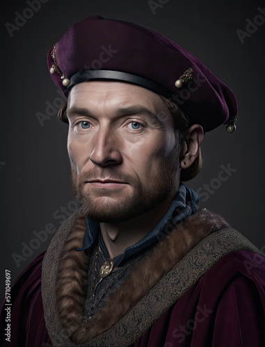 Tudor Man Portrait-Medieval times-Generative AI