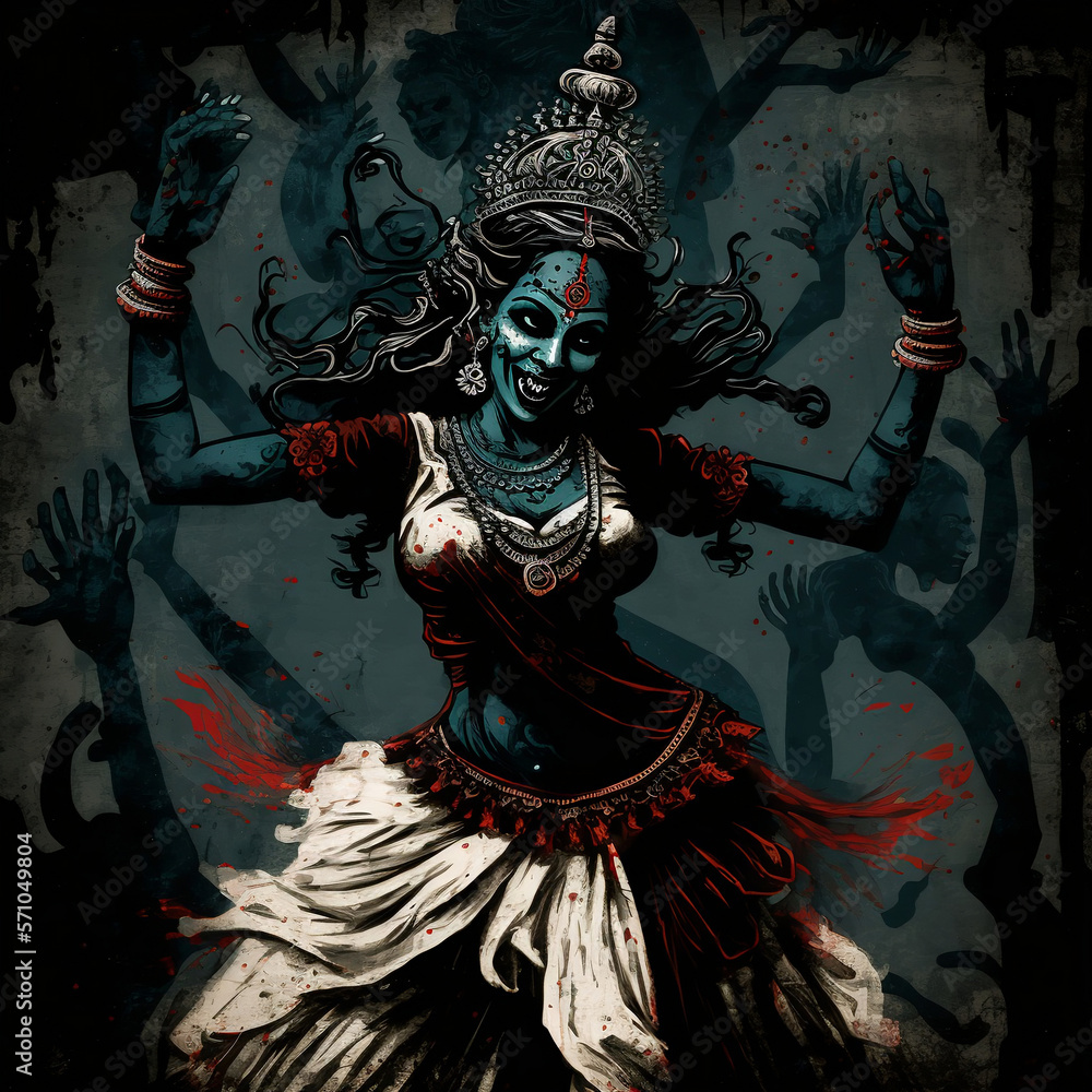 goddess kali dance, using ai