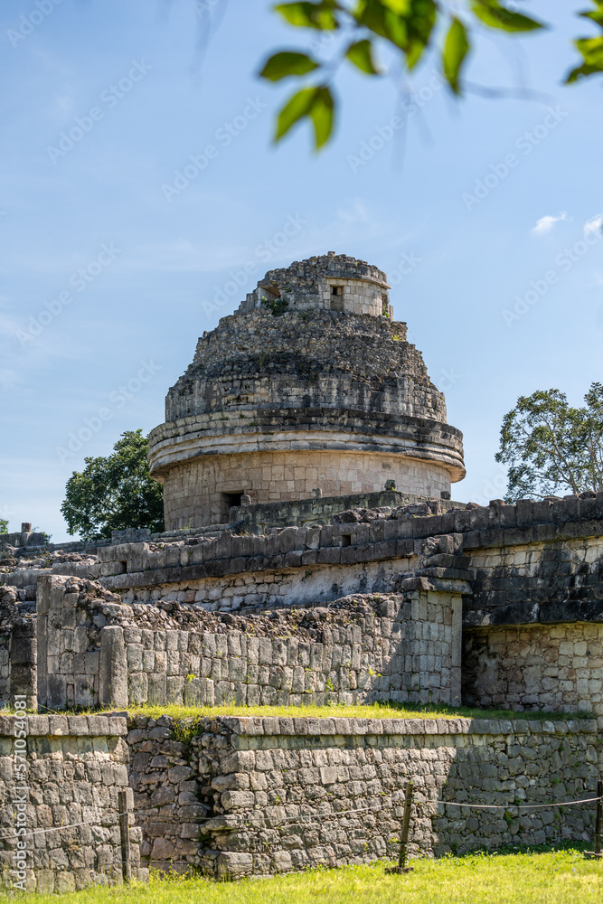 El Caracol or Observatory in the Chichen Itza Archaeological Zone.