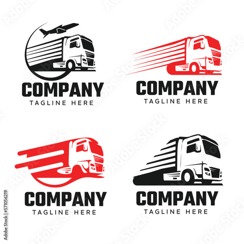 transportation truck logo design