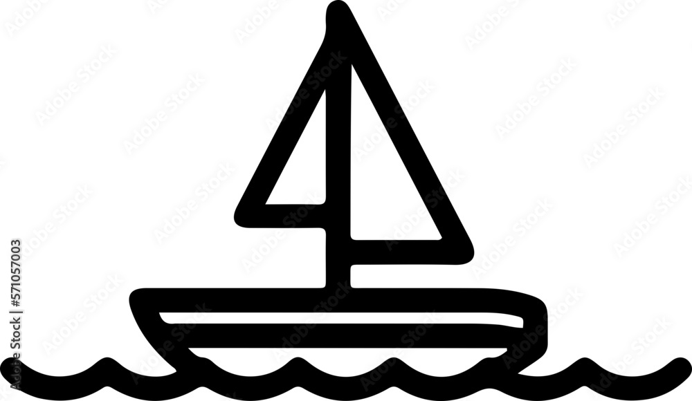 Illustration of a sailboat. Generative AI.