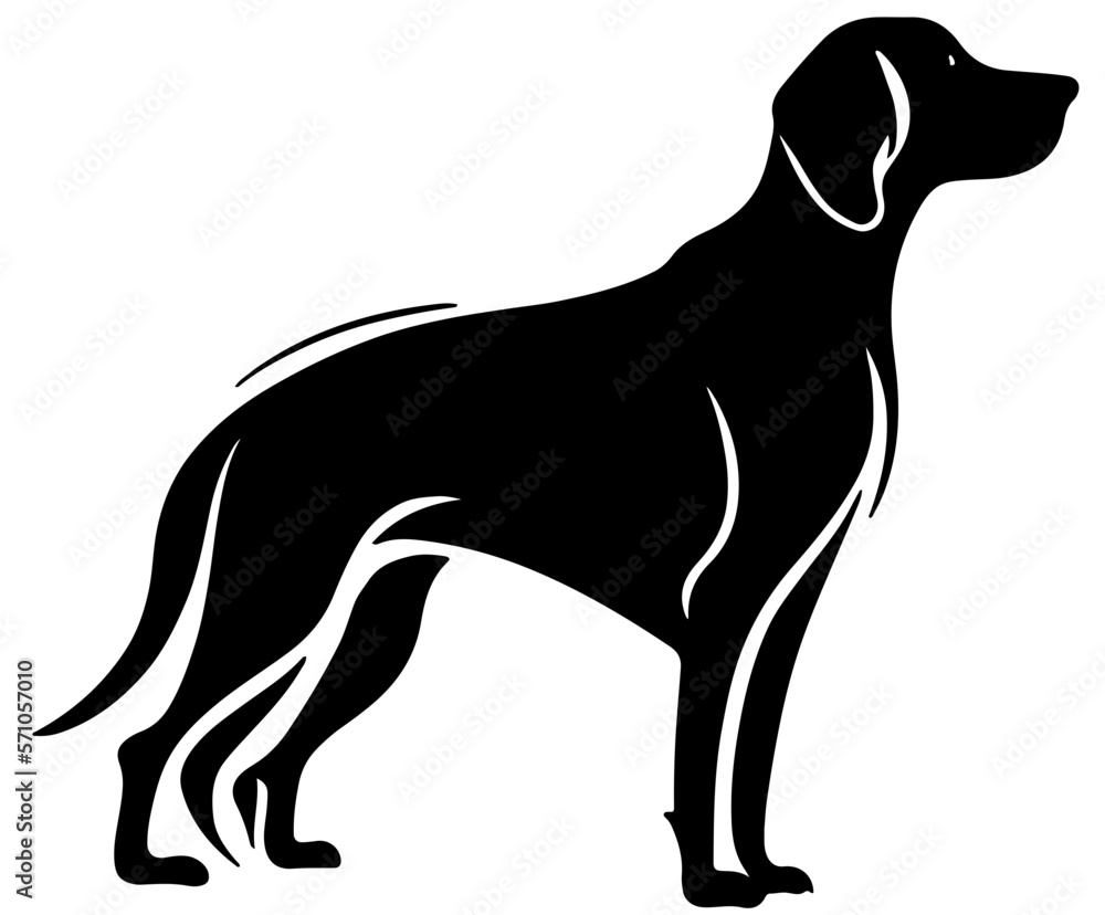Black dog vector. Generative AI.