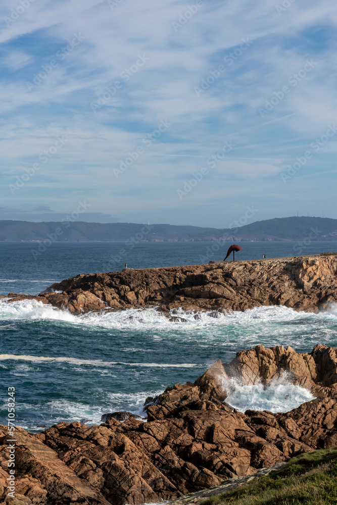 rocky coast in galicia in the atlantic ocean
