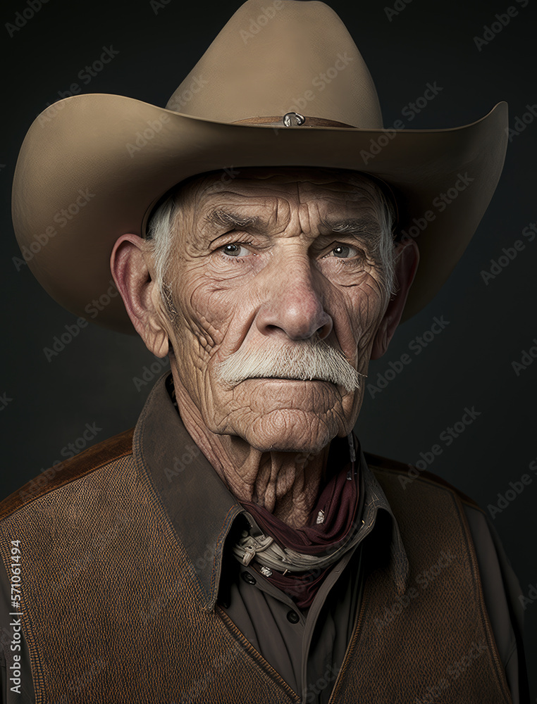 Texan Cowboy portrait-Male portrait-Generative AI Texan Cowboy portrait-Male portrait-Generative AI