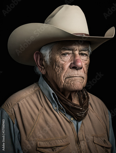 Texan Cowboy portrait-Male portrait-Generative AI