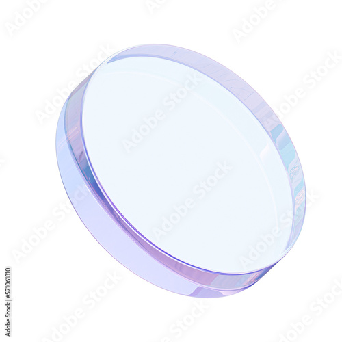 Konstfotografi Geometric transparent shape of the 3d round flat glass