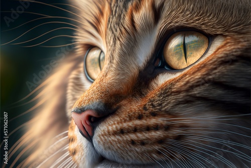 Close up of cat eyes, Generative AI