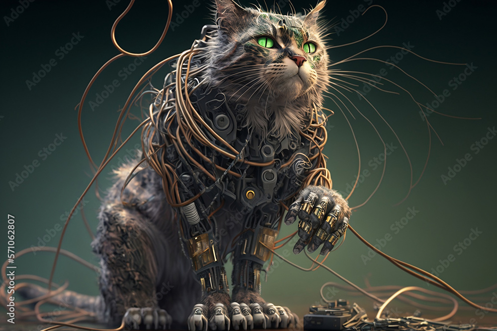 Cyborg Cat: Power and Technology Combined Ai Cyborg Cat: Power and Technology Combined Ai