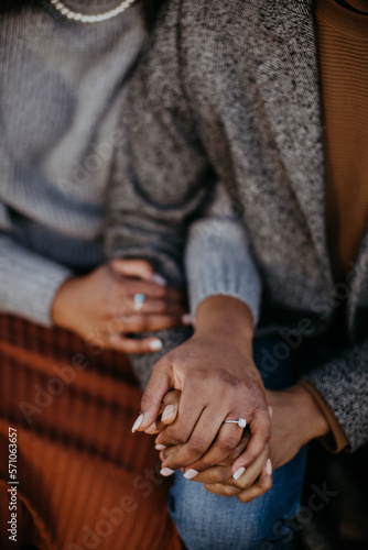 black couple holding hands