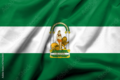 3D Flag of Andalusia satin