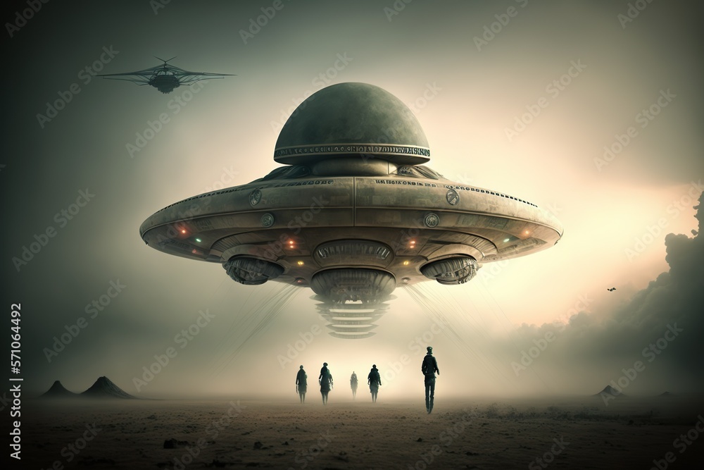 Unidentified Flying Object, Alien UFO. Generated AI Unidentified Flying Object, Alien UFO. Generated AI