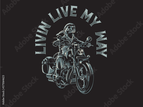 Vintage Biker Skull