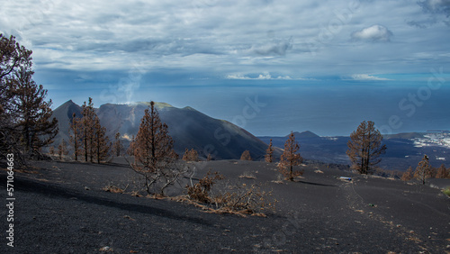 Volcan de la isla de La Palma. Volcan Tajogaite o llamado tambien erroneamente Cumbre Vieja.