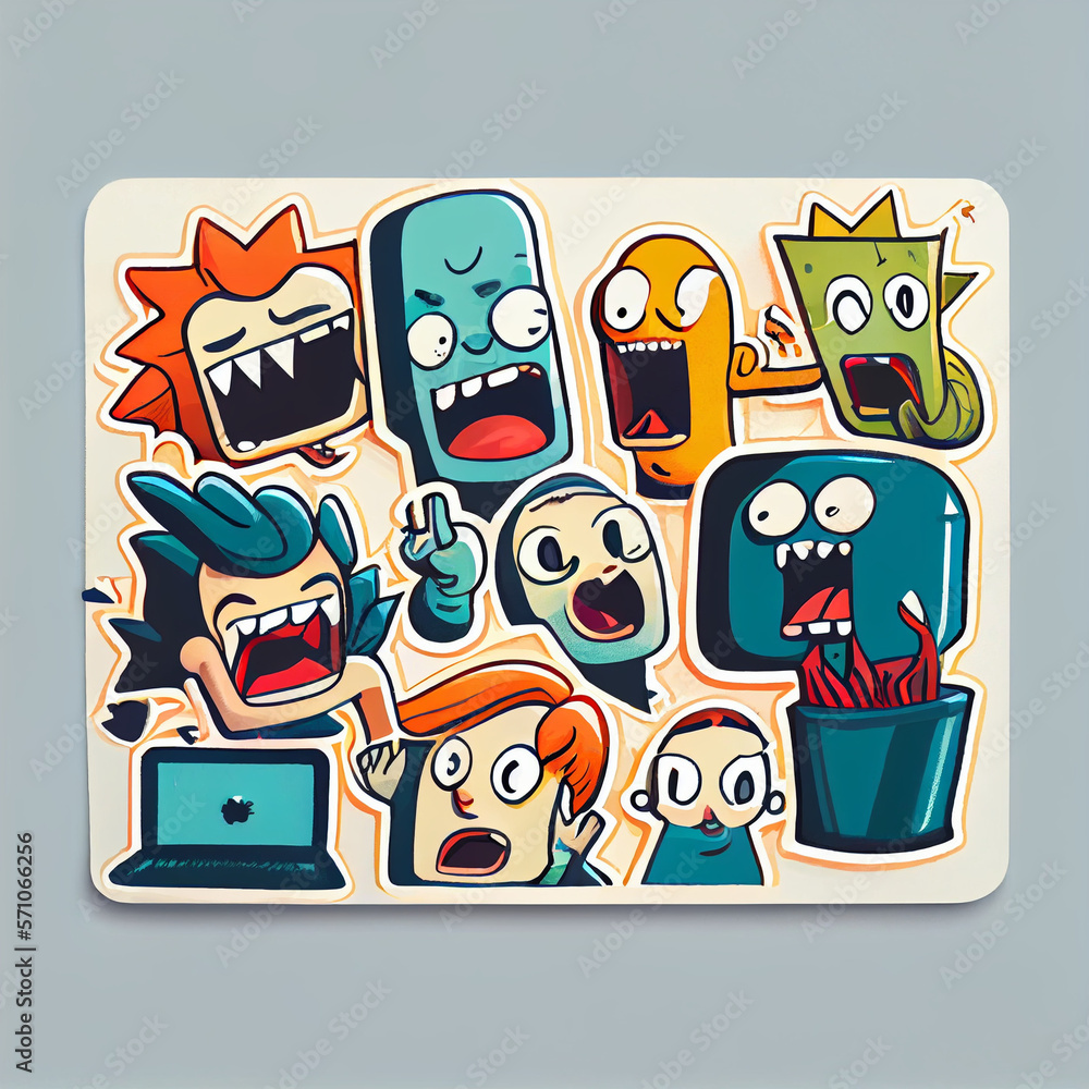 funny characters sticker