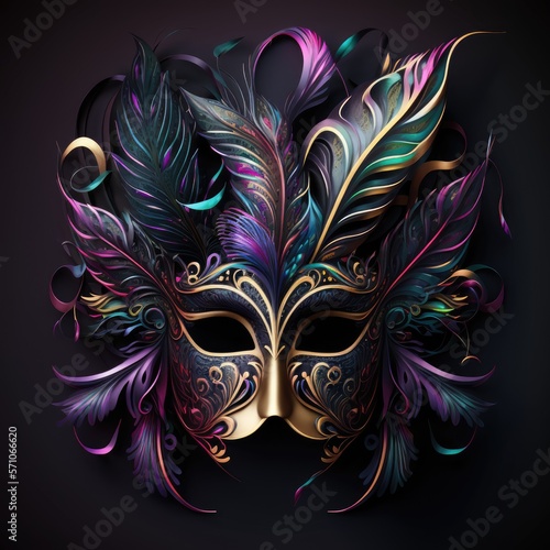 Mardi Gras mask design,8k generative ai  © 3D Station