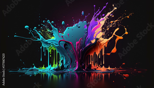 Colorful splattering paint - HD Wallpaper photo