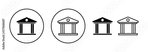 Bank icon vector for web and mobile app. Bank sign and symbol, museum, university
