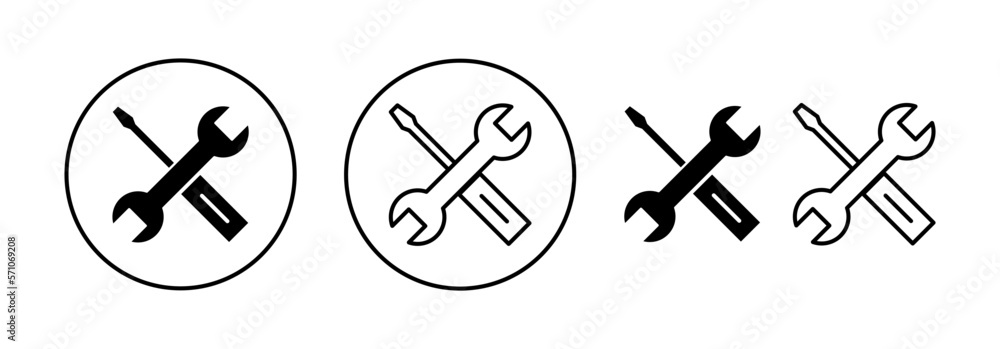 Repair tools icon vector for web and mobile app. tool sign and symbol. setting icon. Wrench and screwdriver. Service Repair tools icon vector for web and mobile app. tool sign and symbol. setting icon. Wrench and screwdriver. Service