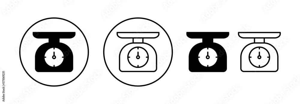 Scales icon vector for web and mobile app. Weight scale sign and symbol Scales icon vector for web and mobile app. Weight scale sign and symbol