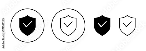 Shield check mark icon vector for web and mobile app. Protection approve sign. Insurance icon