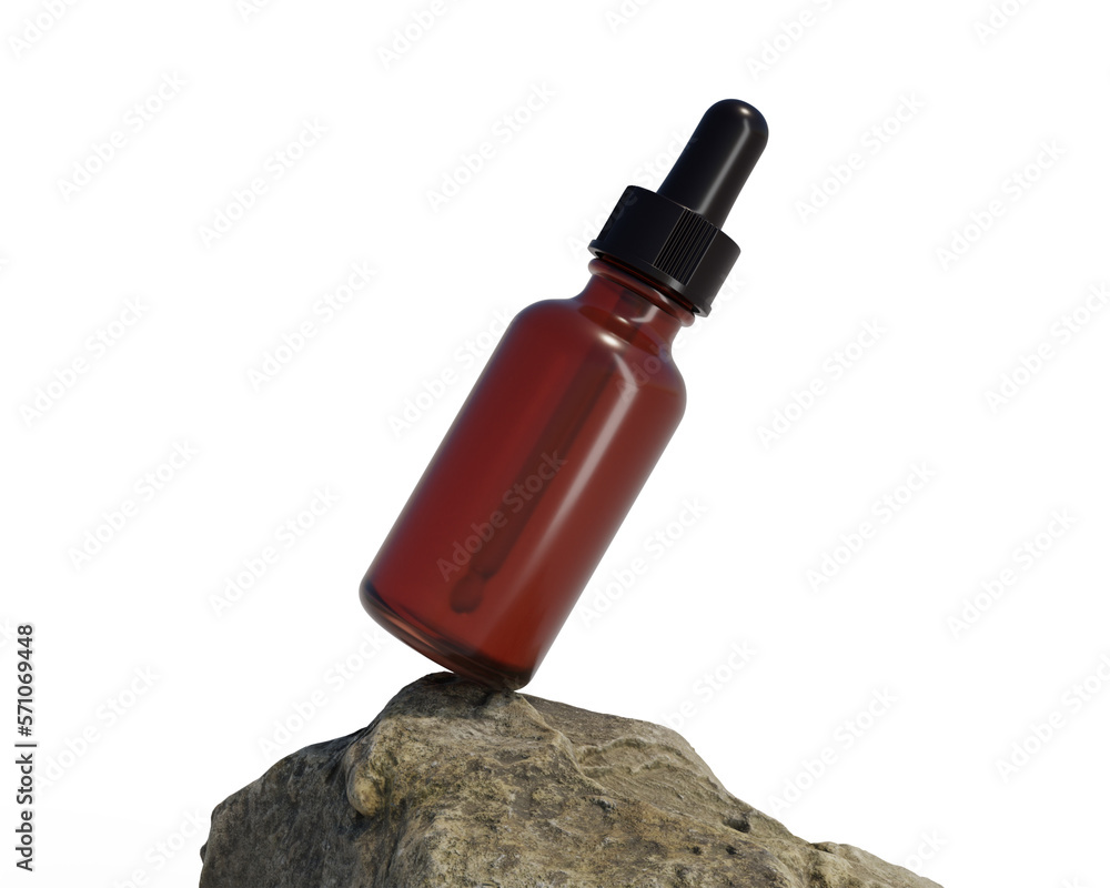 Blank cosmetic dropper bottle isolated on transparent background, prepared for mockup, 3D render. Blank cosmetic dropper bottle isolated on transparent background, prepared for mockup, 3D render.