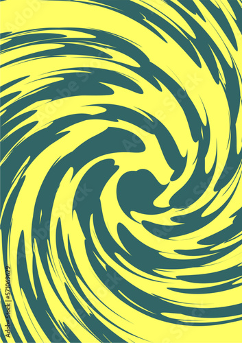 The yellow background image uses green brush-like lines to create the image. continuation in graphics