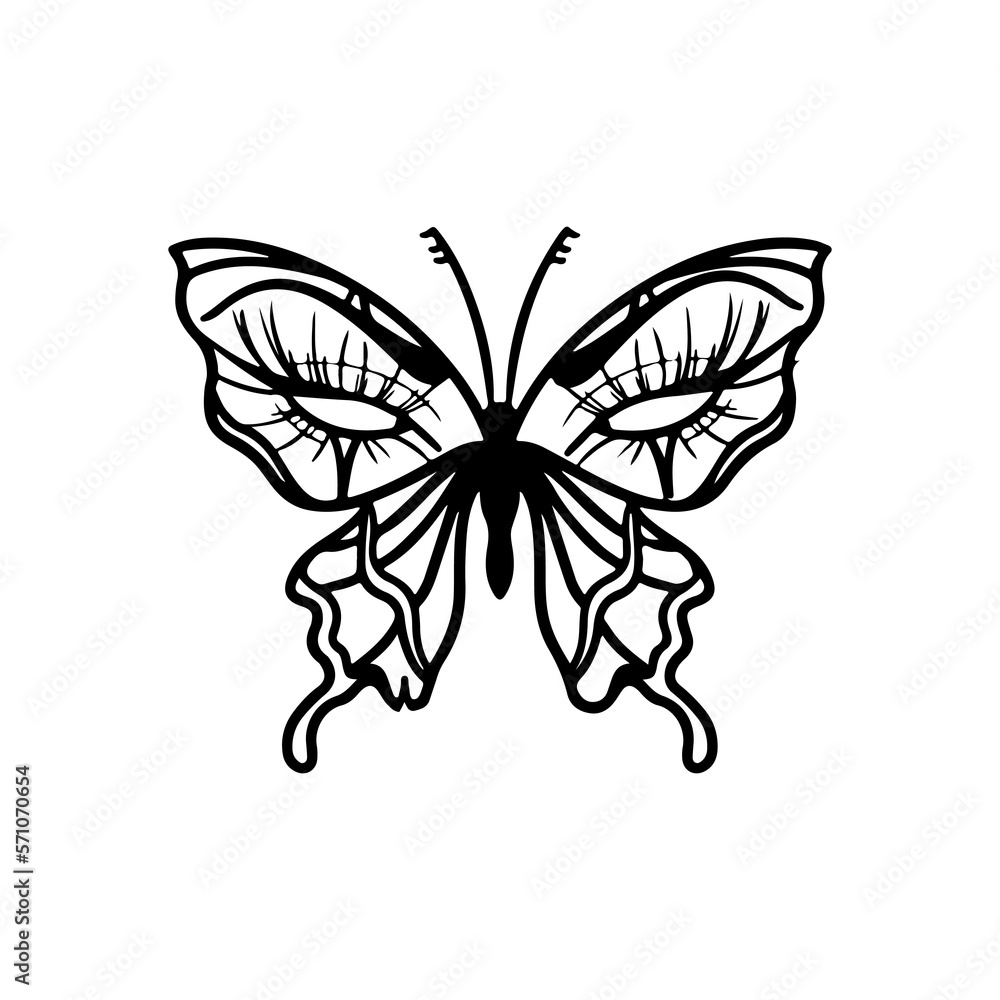 vector illustration of a butterfly with eyes vector illustration of a butterfly with eyes