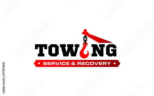 Illustration vector graphic of towing truck service logo design suitable for the automotive company