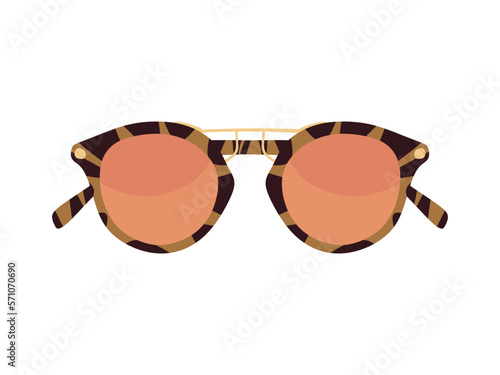 Summer beautiful glasses in flat style. Sunglasses isolated on white background. Lifestyle concept. Journey accessory vector illustration