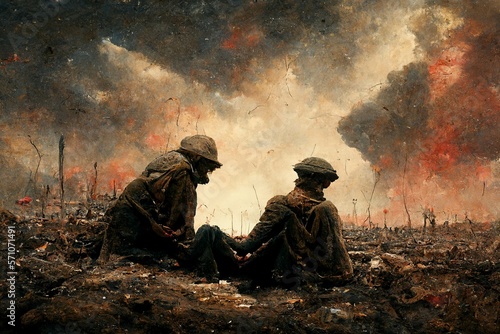 2 soldiers at war