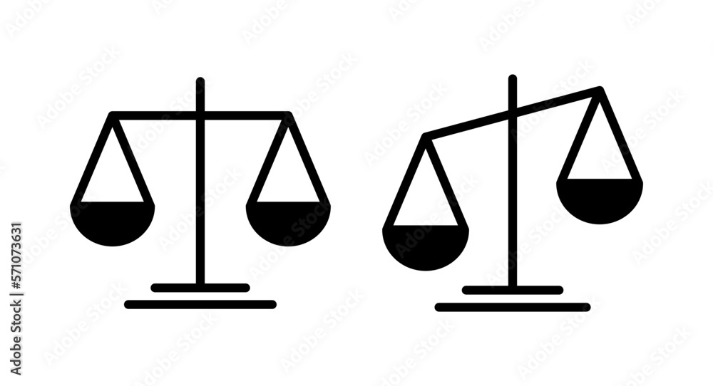 Scales icon vector illustration. Law scale icon. Justice sign and symbol Scales icon vector illustration. Law scale icon. Justice sign and symbol