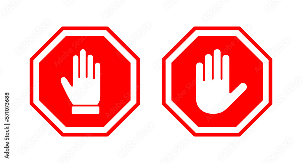 Stop icon vector illustration. stop road sign. hand stop sign and symbol. Do not enter stop red sign with hand Stop icon vector illustration. stop road sign. hand stop sign and symbol. Do not enter stop red sign with hand