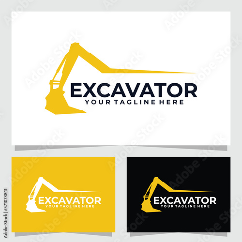 excavator logo vector design template