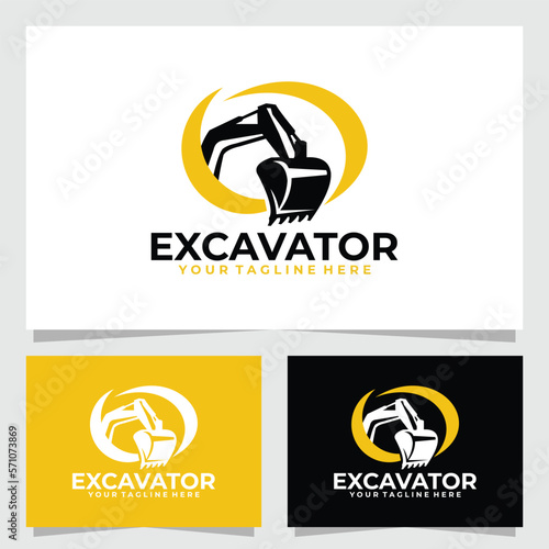 excavator logo vector design template