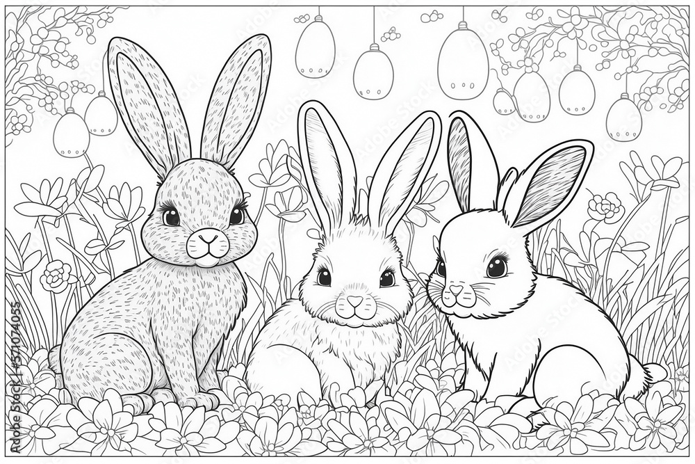easter rabbits and eggs easter rabbits and eggs
