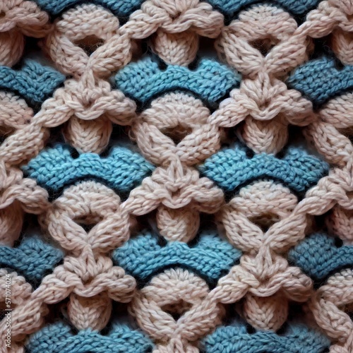 crochet pattern seamless texture for 3D, colored croche textura replicável GENERATIVE AI