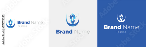 House renovation service logo design set, real estate business modern logotype symbol, residence flipping emblem concept, editable commercial illustration, apartment sale branding, brand identity