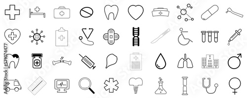 Valokuva Medical vector icon set