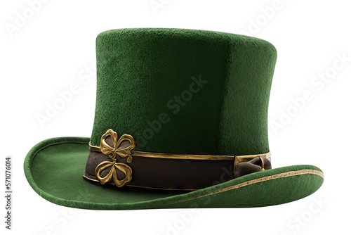 Green St. Patrick's Day Top Hat cut out. Based on Generative AI