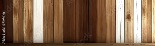 Light white table with nature inspired wooden pattern in vintage and grungy wall background.