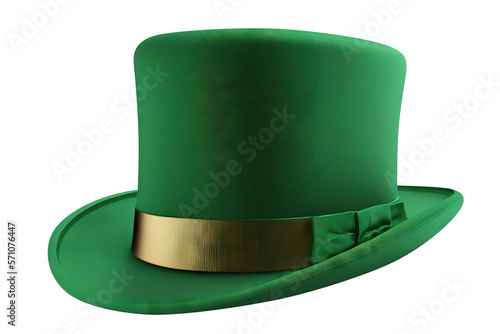 Green St. Patrick's Day Top Hat cut out. Based on Generative AI