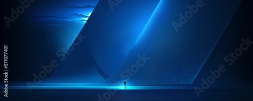 abstract blue background, technology concept background, copy space for text, illustration, Generative, AI