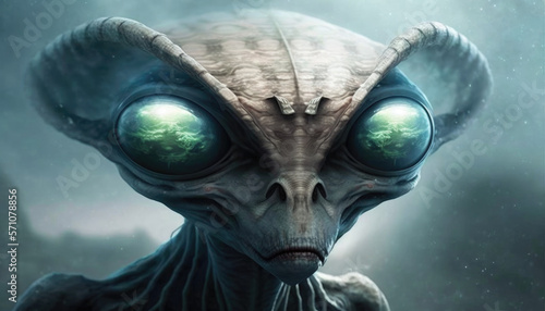 Alien Humanoid Insectoid Lifeform Illustration. Generative Ai.