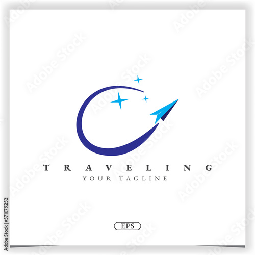 airplane travel logo premium elegant template vector eps 10