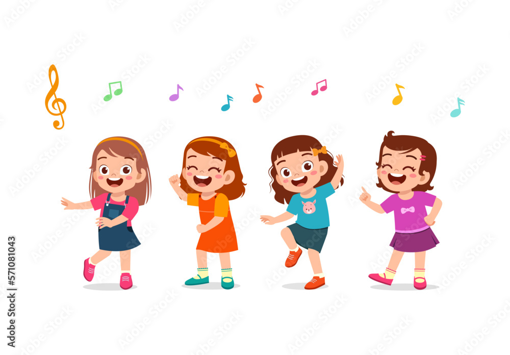 little kid dance with friend and feel happy little kid dance with friend and feel happy