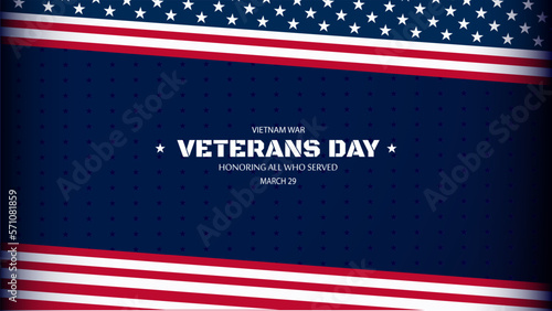 Happy national vietnam war veterans day march 29 with navy black stars background vector illustration photo